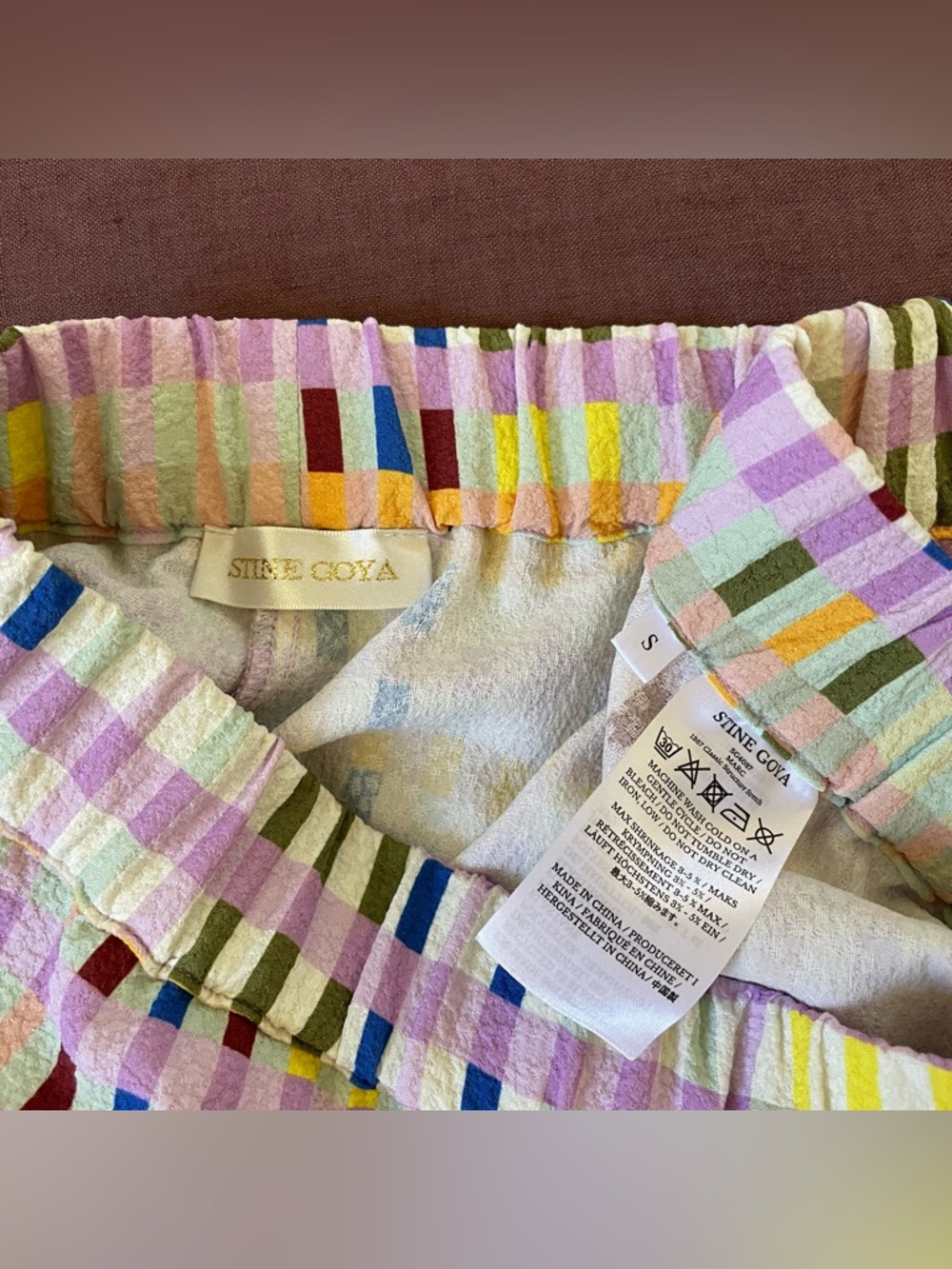 Stine Goya Marc Micro Check Pants – size S - Picture 5 of 6